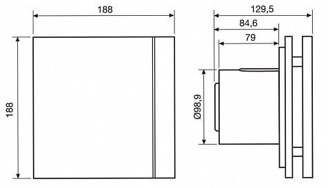 Вентилятор Soler & Palau Silent Design 100 CHZ Black (Таймер, Датчик влажности)